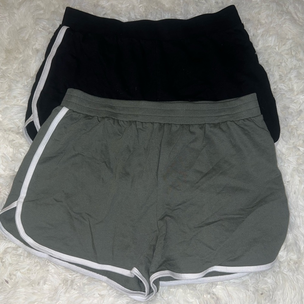 Women's Black and Green Shorts